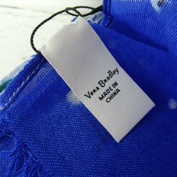 Vera Bradley ANCHORS AWEIGH Soft Fringe Scarf Wrap Coastal Tropical Sea Beach - Picture 9 of 12